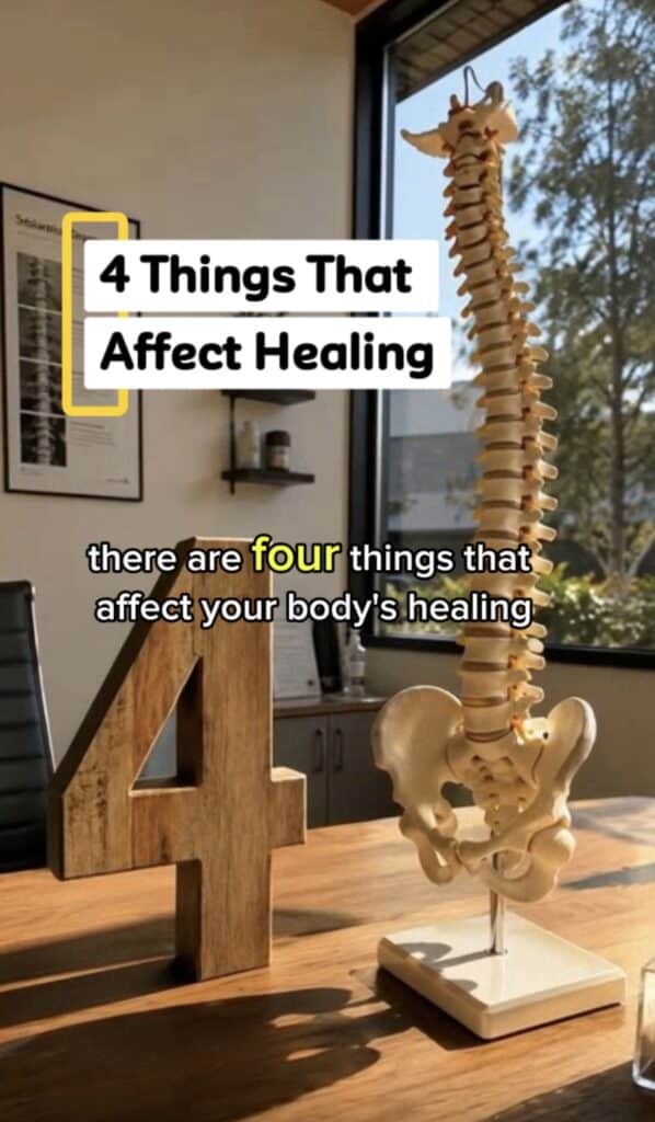 the four factors that affect healing from back pain, including injury severity, duration, daily wear and tear, and lifestyle factors, from Life Source Chiropractic in Omaha, Nebraska.