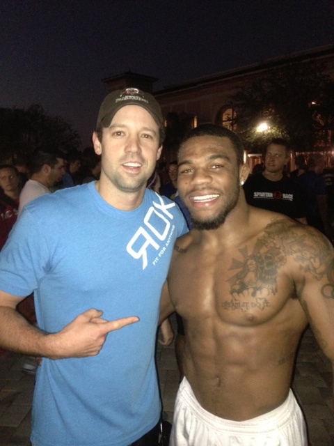 At a sports event with an athlete